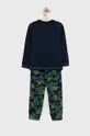 Детская хлопковая пижама United Colors of Benetton тёмно-синий