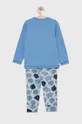 Детская хлопковая пижама United Colors of Benetton голубой