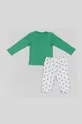 Детская хлопковая пижама zippy зелёный