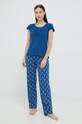 Lauren Ralph Lauren piżama bawełniana wzorzyste niebieski ILN72191