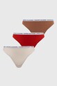 Στρινγκ Tommy Hilfiger 3-pack πλεκτό ύφασμα μπεζ UW0UW02829.9BYY