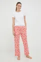 Βαμβακερό παντελόνι πιτζάμα Calvin Klein Underwear κόκκινο