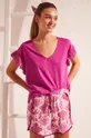 ροζ Βαμβακερή πιτζάμα μπλουζάκι women'secret Mix & Match Γυναικεία