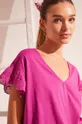 Βαμβακερή πιτζάμα μπλουζάκι women'secret Mix & Match ροζ
