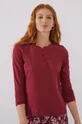 μπορντό Βαμβακερή μπλούζα πιτζάμας με μακριά μανίκια women'secret Mix & Match Γυναικεία