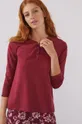 Βαμβακερή μπλούζα πιτζάμας με μακριά μανίκια women'secret Mix & Match μπορντό