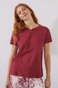 burgundské Bavlnené pyžamové tričko women'secret Mix & Match Dámsky