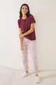 μπορντό Βαμβακερή πιτζάμα μπλουζάκι women'secret Mix & Match Γυναικεία