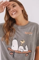 szary women'secret t-shirt piżamowy Snoopy