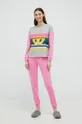ροζ Βαμβακερές πιτζάμες United Colors of Benetton X Looney Tunes, Sylwester I Tweety Γυναικεία