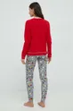 czerwony United Colors of Benetton piżama bawełniana Snoopy
