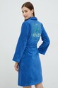 Kenzo szlafrok bawełniany aplikacja niebieski KICON22.WOMEN