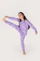 fialová Detské bavlnené pyžamo Coccodrillo Dievčenský