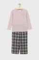 roza Otroška pižama Abercrombie & Fitch Dekliški