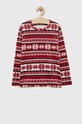 Abercrombie & Fitch longsleeve piżamowy dziecięcy góra bordowy KI246.2813