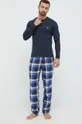 tmavomodrá Bavlnené pyžamo Emporio Armani Underwear Pánsky
