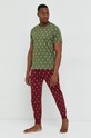 Βαμβακερή πιτζάμα μπλουζάκι Polo Ralph Lauren 714830281012 πράσινο AW22
