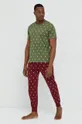Pamučni gornji dio pidžame s kratkim rukavima Polo Ralph Lauren zelena