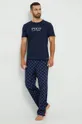 Bavlnené pyžamové nohavice Polo Ralph Lauren tmavomodrá