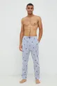 Хлопковые пижамные брюки Polo Ralph Lauren голубой
