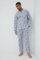 světle modrá Bavlněné pyžamo Polo Ralph Lauren Pánský