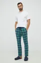 Βαμβακερό παντελόνι πιτζάμα United Colors of Benetton πράσινο