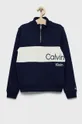 mornarsko modra Otroška bombažna mikica Calvin Klein Jeans Fantovski