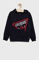 Guess bluza bawełniana dziecięca z kapturem granatowy N2YQ09.KAD70