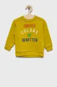 πράσινο Παιδική βαμβακερή μπλούζα United Colors of Benetton Για αγόρια
