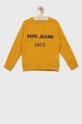 žltá Detská bavlnená mikina Pepe Jeans Chlapčenský