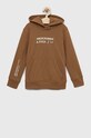 Παιδική μπλούζα Abercrombie & Fitch με κουκούλα καφέ KI222.2802