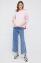Tommy Hilfiger bluza bawełniana WW0WW34701.9BYY różowy AW22