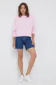 Βαμβακερή μπλούζα Calvin Klein Jeans ροζ