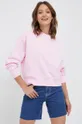 ροζ Βαμβακερή μπλούζα Calvin Klein Jeans