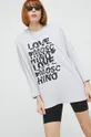 siva Bombažen pulover Love Moschino