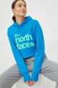 modra Bombažen pulover The North Face Ženski