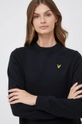 μαύρο Βαμβακερή μπλούζα Lyle & Scott