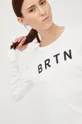 Βαμβακερή μπλούζα με μακριά μανίκια Burton λευκό