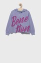 United Colors of Benetton bluza bawełniana dziecięca z kapturem fioletowy 3J68C200U.G
