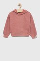 United Colors of Benetton bluza dziecięca z kapturem różowy 30HFC201R.G