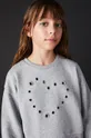 γκρί Παιδική βαμβακερή μπλούζα Sisley Για κορίτσια