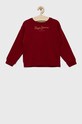Pepe Jeans hanorac de bumbac pentru copii print burgundia PG581137.286