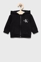 Calvin Klein Jeans bluza dziecięca IN0IN00007.9BYY z kapturem czarny IN0IN00007.9BYY