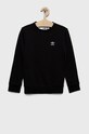 Dječja pamučna dukserica adidas Originals bez uzorka crna HS8870