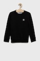 Detská bavlnená mikina adidas Originals bez kapucne čierna HS8870