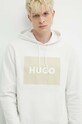 Бавовняна кофта HUGO бежевий 50473168