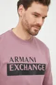 fioletowy Armani Exchange bluza 6LZMBE.ZJCAZ