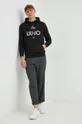 Βαμβακερή μπλούζα Liu Jo μαύρο