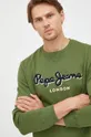 zielony Pepe Jeans bluza bawełniana
