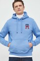 Mikina Tommy Hilfiger s kapucí modrá MW0MW28677.9BYY